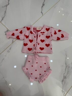 Noni the Label heart knit matching set